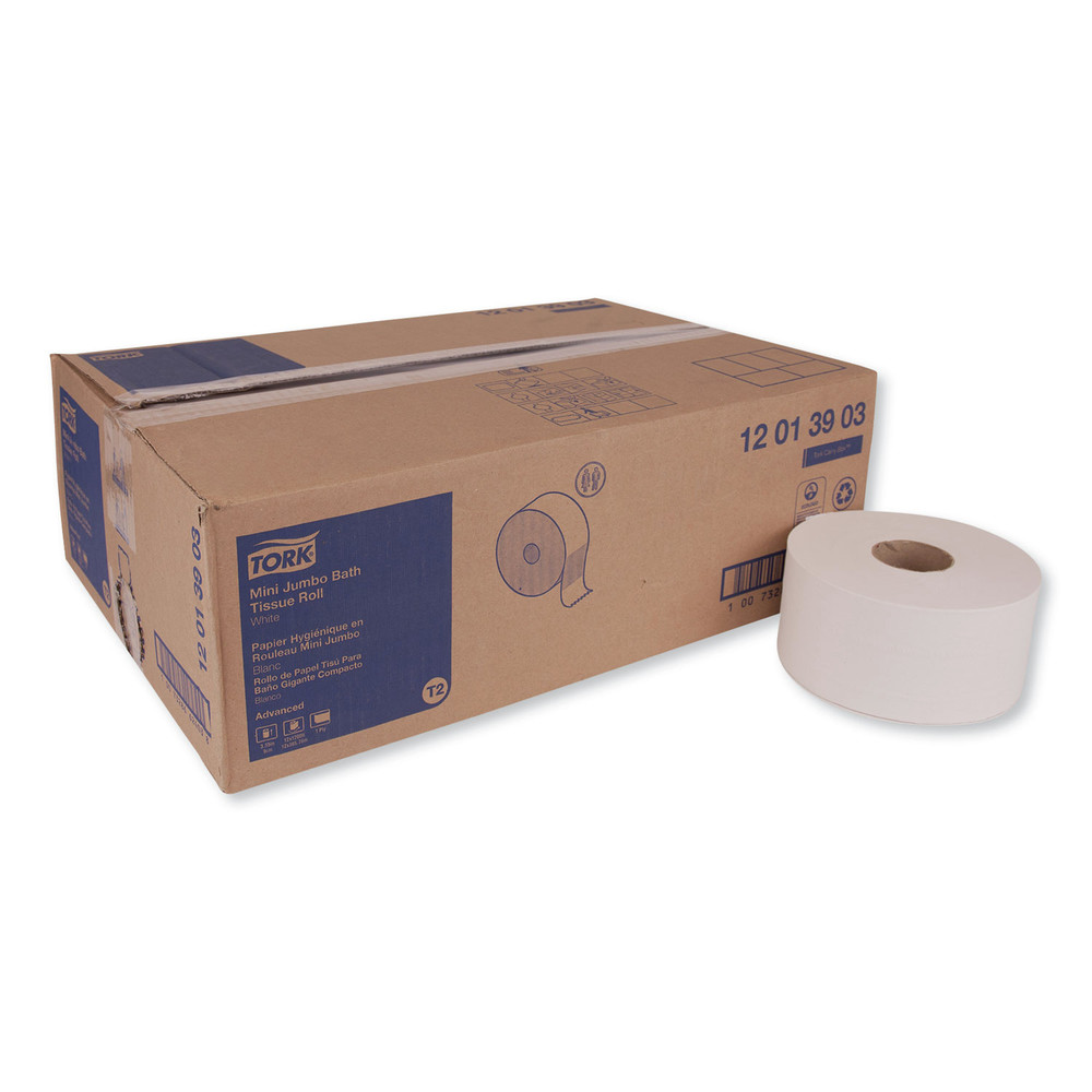 ADVANCED MINI JUMBO BATH TISSUE ROLL 1PLY 7.36IN DIAMETER WHITE 12X1200FT