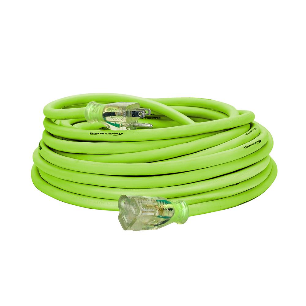 Flexzilla Pro Extension Cord 12/3 AWG SJTW 50ft Outdoor Lighted Plug