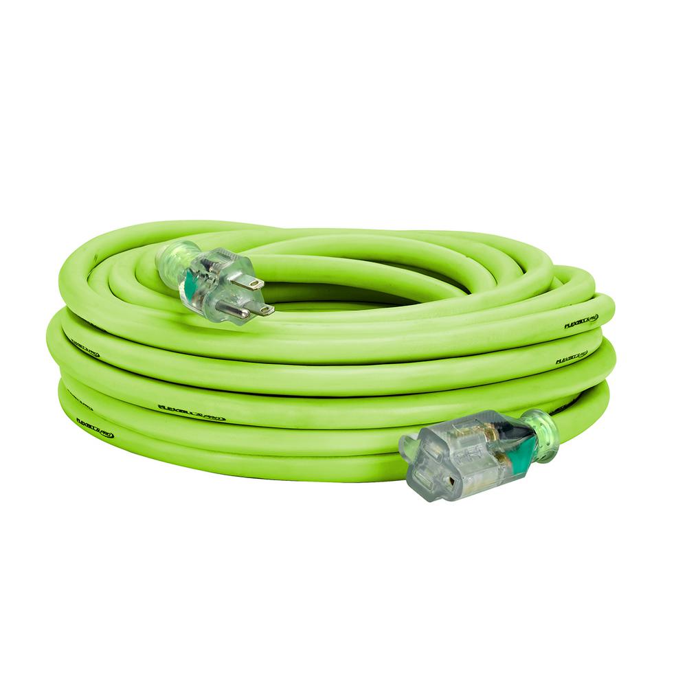 Flexzilla Pro Extension Cord 10/3 AWG SJTW 50' Outdoor Lighted Plug ZillaGreen