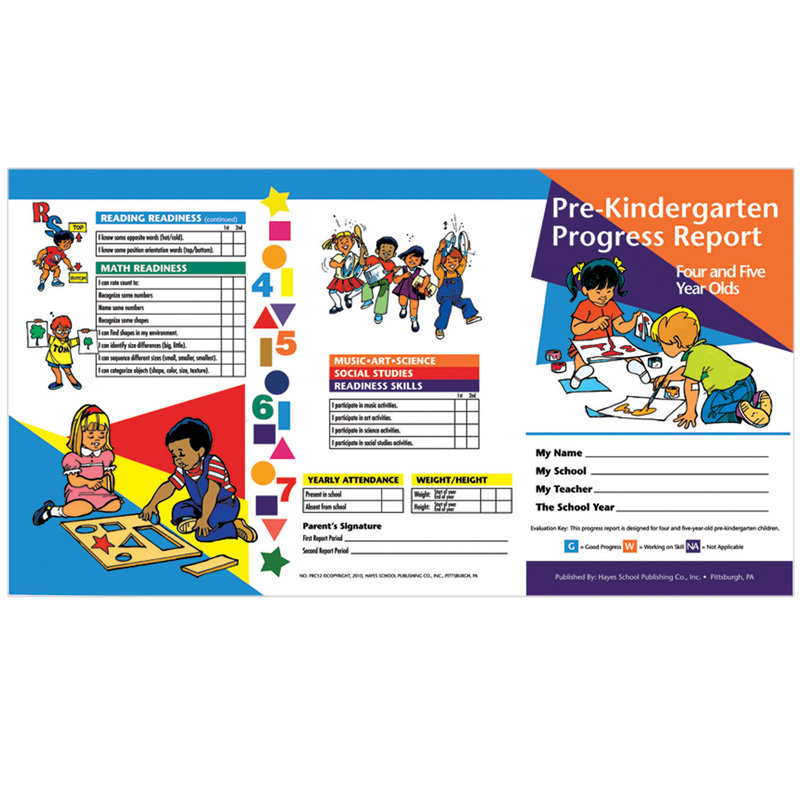 Pre-Kindergarten Progress Report (4 and 5 year olds), Pack of 10