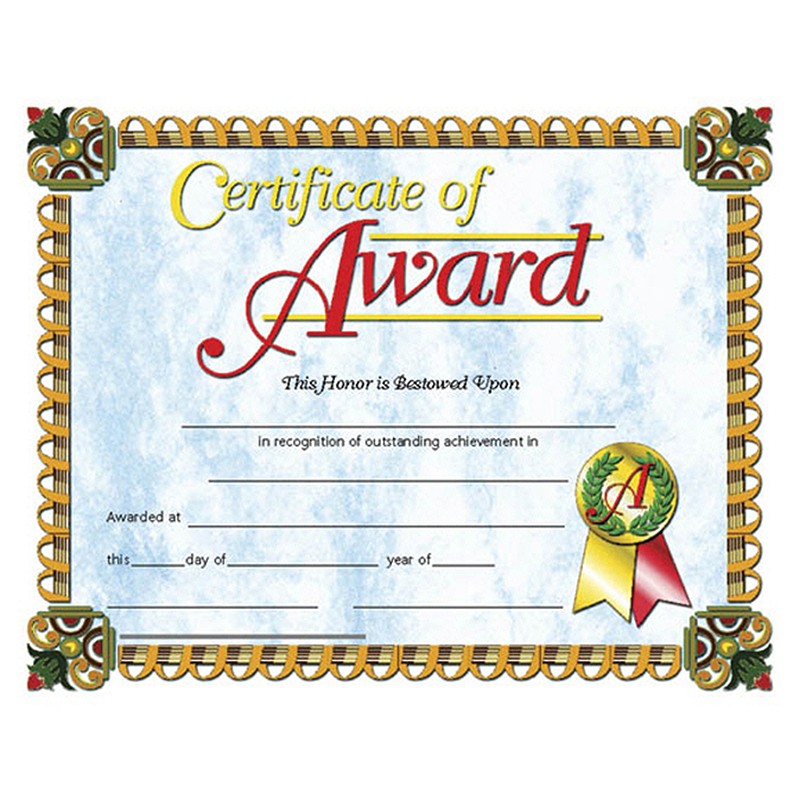 Certificate of Award, 8.5" x 11", Pack of 30