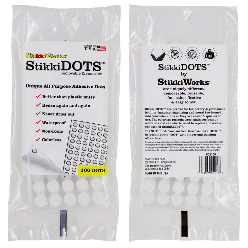 StikkiDOTS, Adhesive Dots, Pack of 100