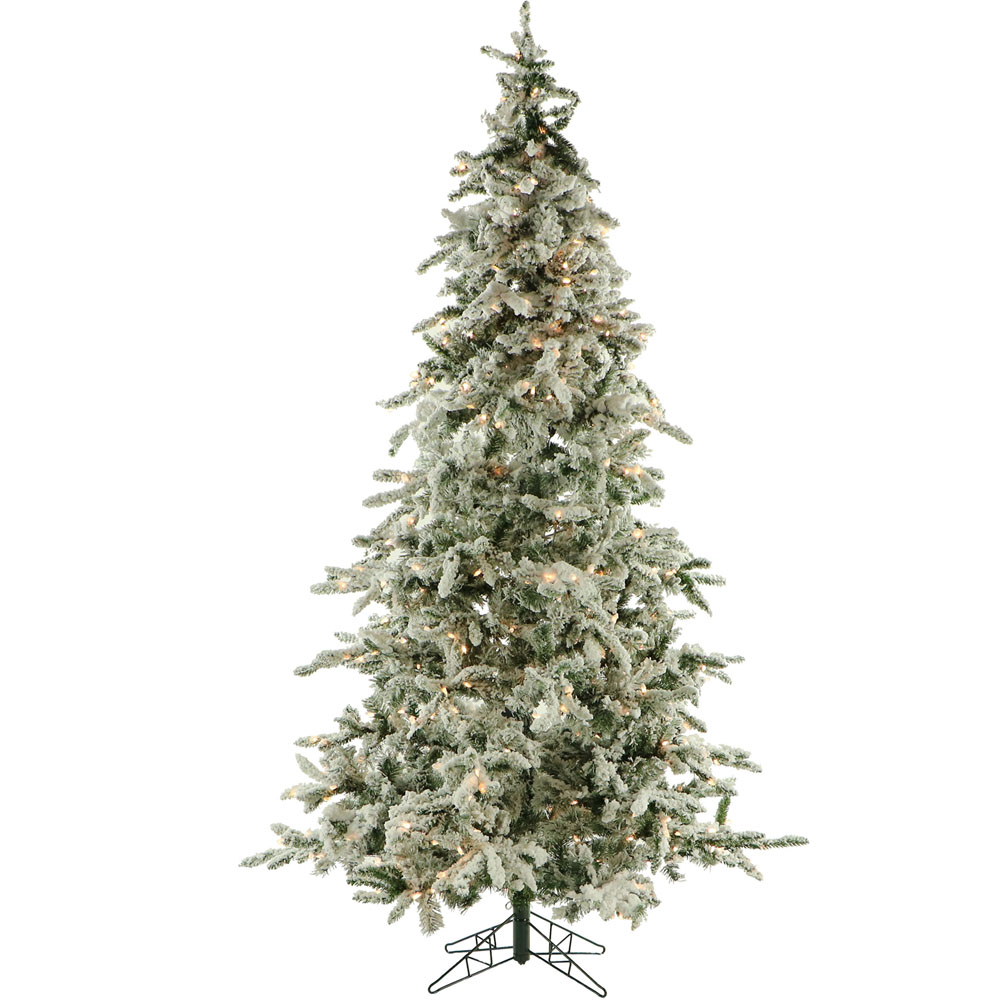 Fraser Hill Farm 7.5' Mountain Pine Snow Tree, Clr LED Lght, EzConnect