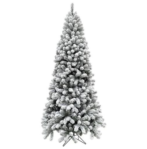 Fraser Hill Farm 7.5' Alaskan Flocked Christmas Tree - No Lights