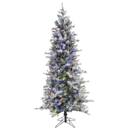 Fraser Hill Farm 7.5' Buffalo Fir  Slim Tree - 8F Dual Color LED Lht, EZ