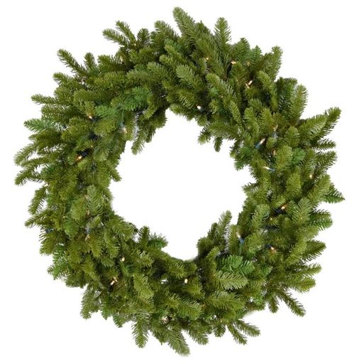 Fraser Hill Farm 48" Grandland Wreath - Clr LED Lght, Battery Not Inc