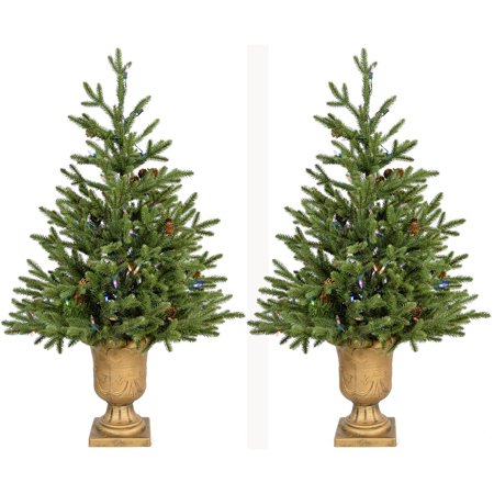 Fraser Hill Farm 4.0' Noble Fir Potted Tree - Mlti LED (SET 2), Plug