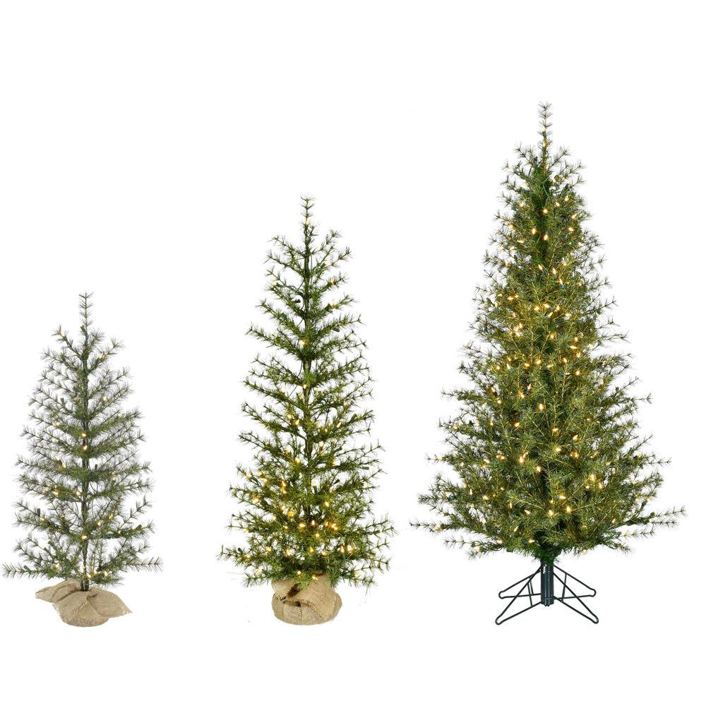 FHF 3',4',5' Farmhouse Fir, Warm White LED Lights, SET of 3