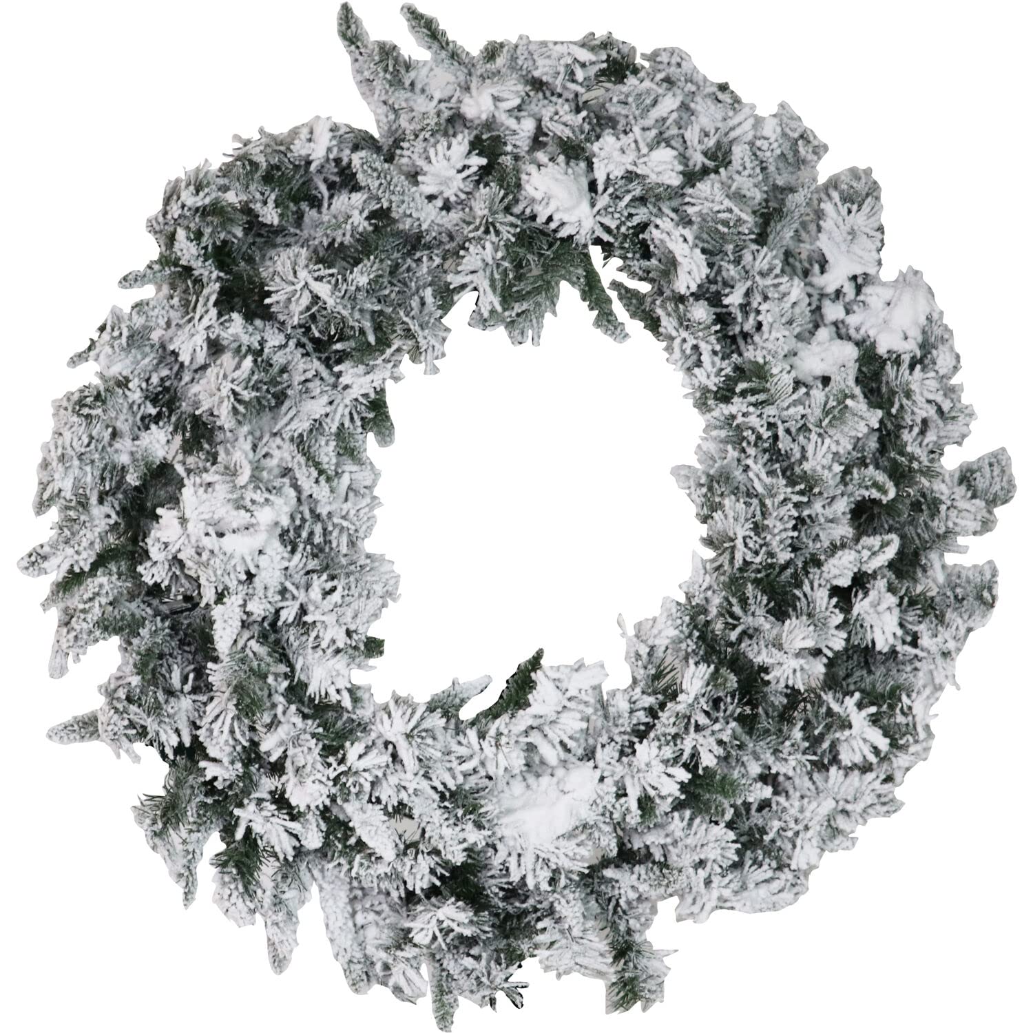 FHF 24" Mountain Pine Flocked Wreath, No Lights