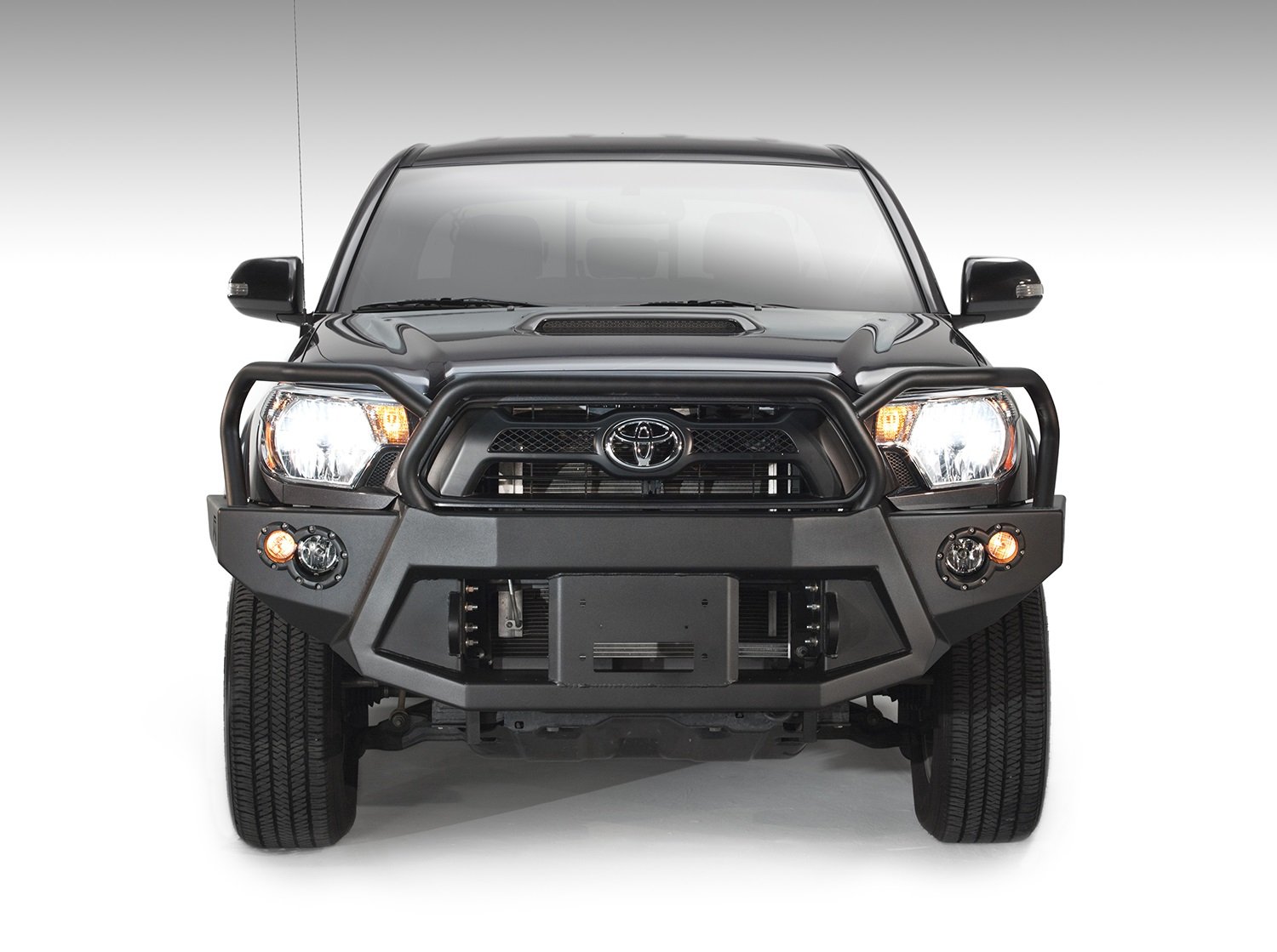 12-15 TACOMA WINCH BUMPER W/ GRILL GUARD MATTE BLACK