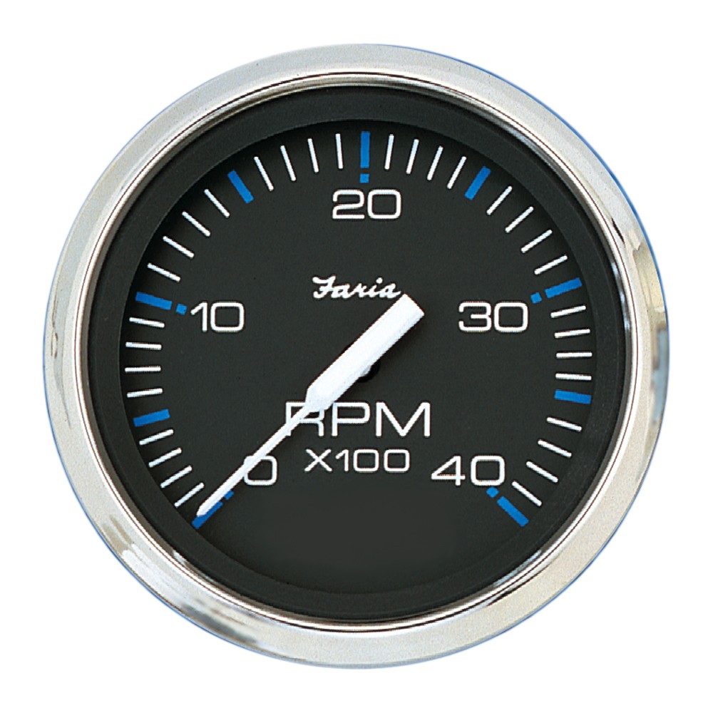 Faria Chesapeake Black SS 4" Tachometer - 4,000 RPM (Diesel)