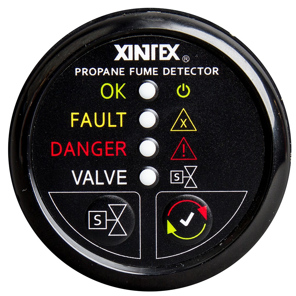 Xintex Propane Fume Detector w/Plastic Sensor & Solenoid Valve - Black Bezel Display