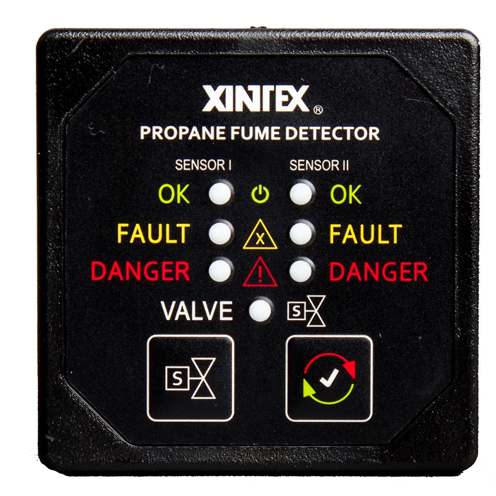 Xintex Propane Fume Detector w/2 Plastic Sensors - No Solenoid Valve - Square Black Bezel Display
