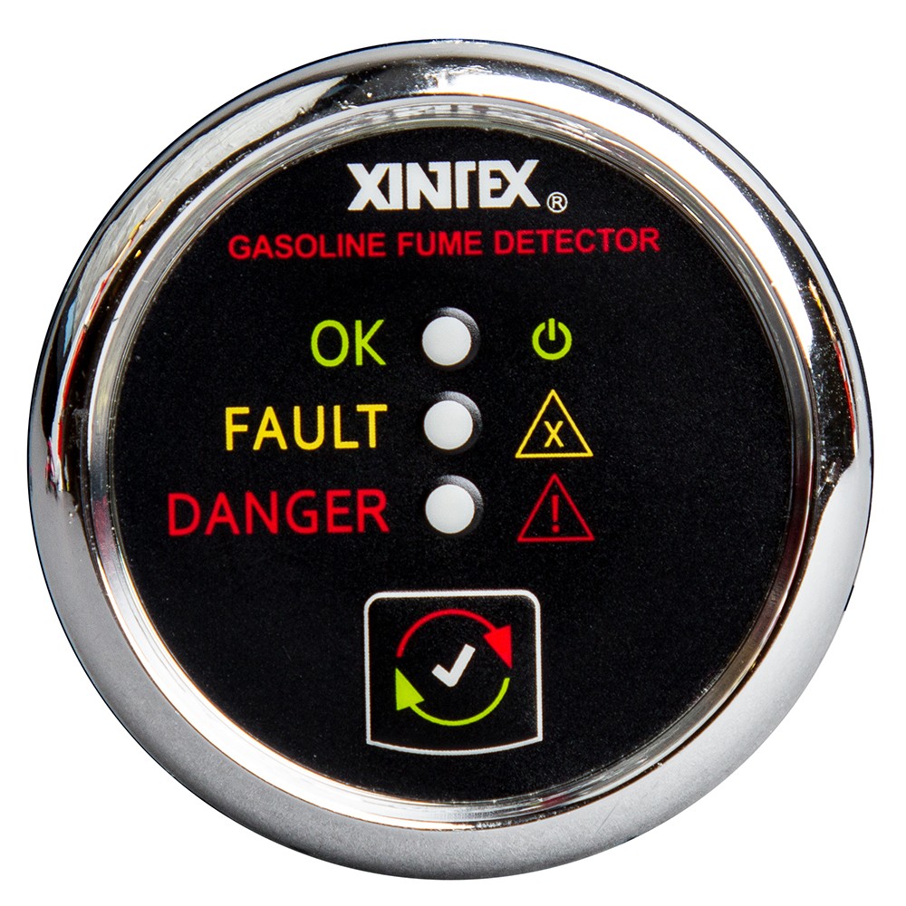 Xintex Gasoline Fume Detector & Alarm w/Plastic Sensor - Chrome Bezel Display
