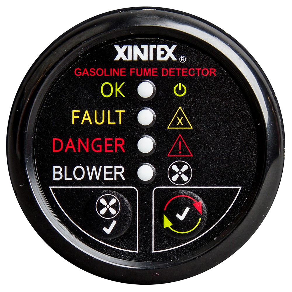 Xintex Gasoline Fume Detector & Blower Control w/Plastic Sensor - Black Bezel Display