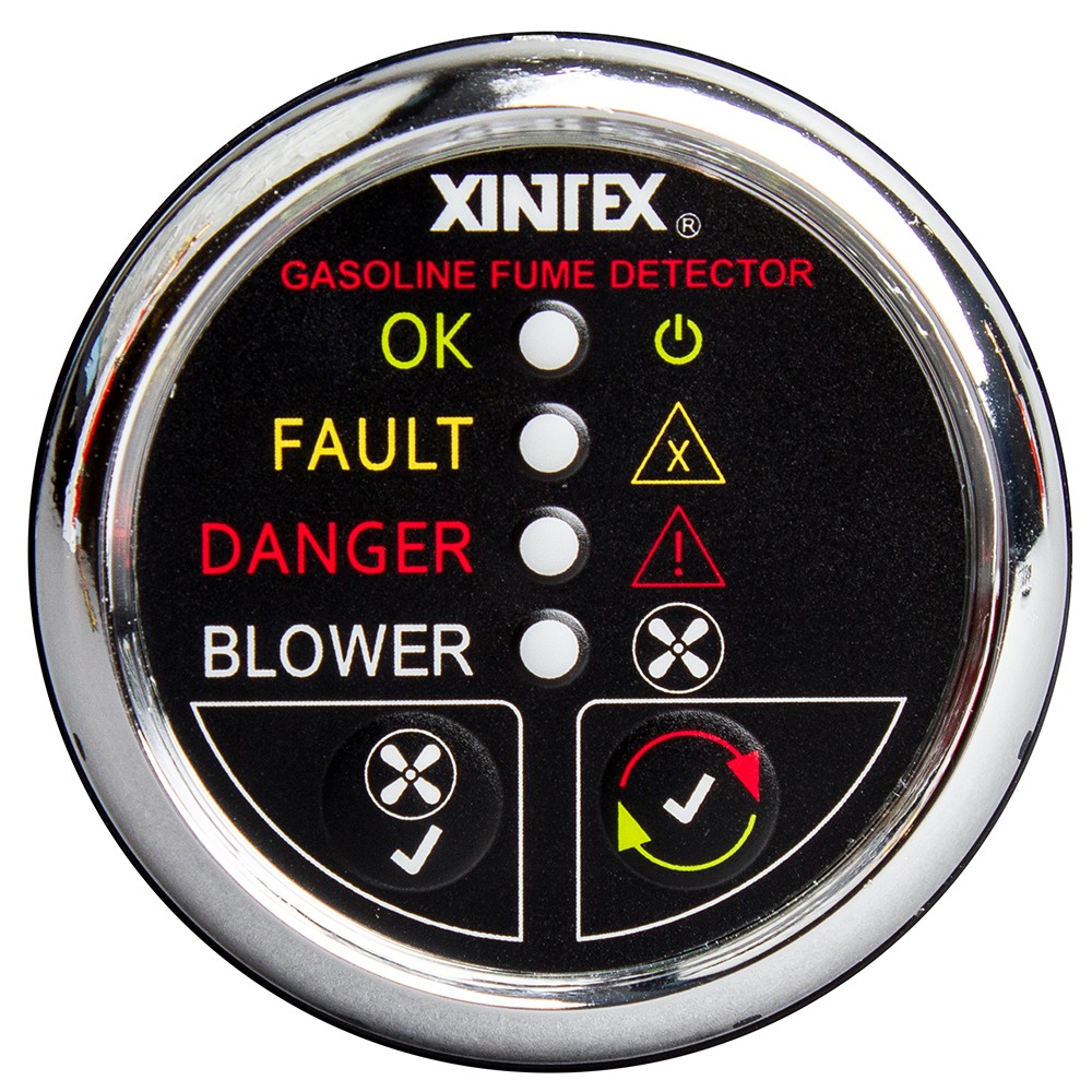 Xintex Gasoline Fume Detector & Blower Control w/Plastic Sensor - Chrome Bezel Display
