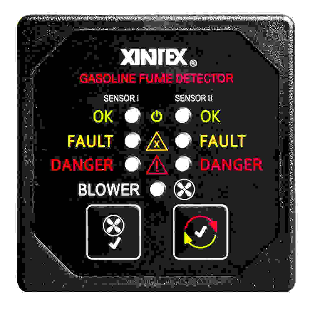 Xintex Gasoline Fume Detector & Blower Control w/2 Plastic Sensors - Black Bezel Display