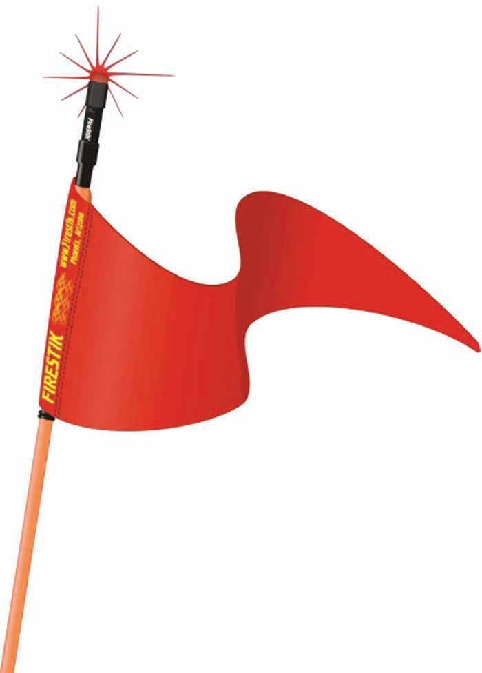 3' Orange Strobe Ready Stik (3/8"X24 Base) W/Flag