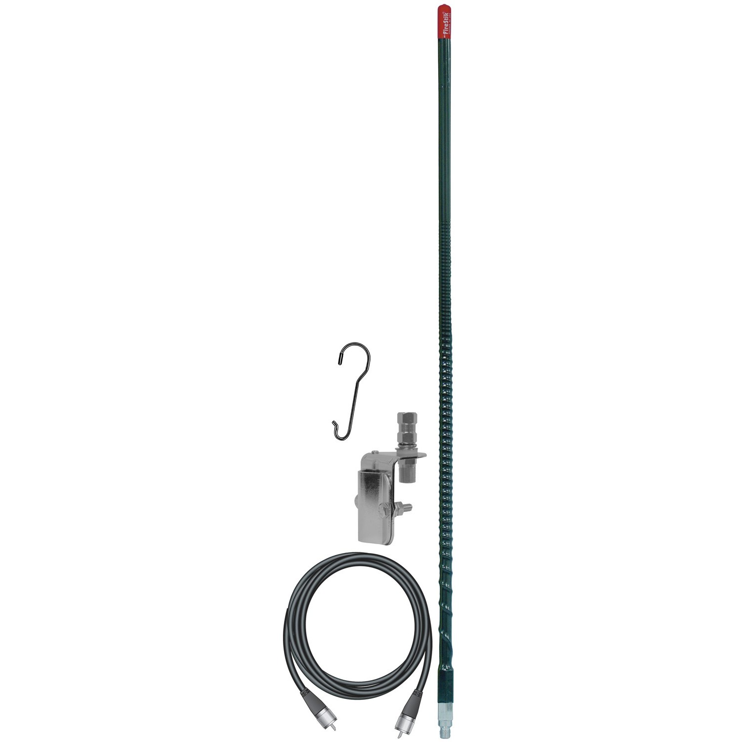 Firestik - Kw4-Smk 4 Foot 400 Watt Original Series Trim-To-Tune Fiberglass Single Mirror Mount Cb Antenna Kit In Black