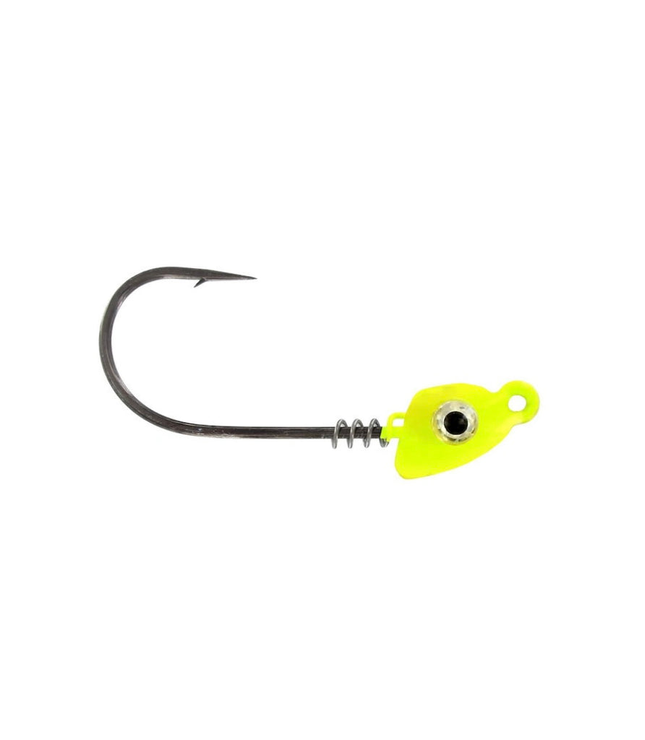 Impact Spring Jig Head (Mustad) 3/16 oz - 3/0 Chartreuse