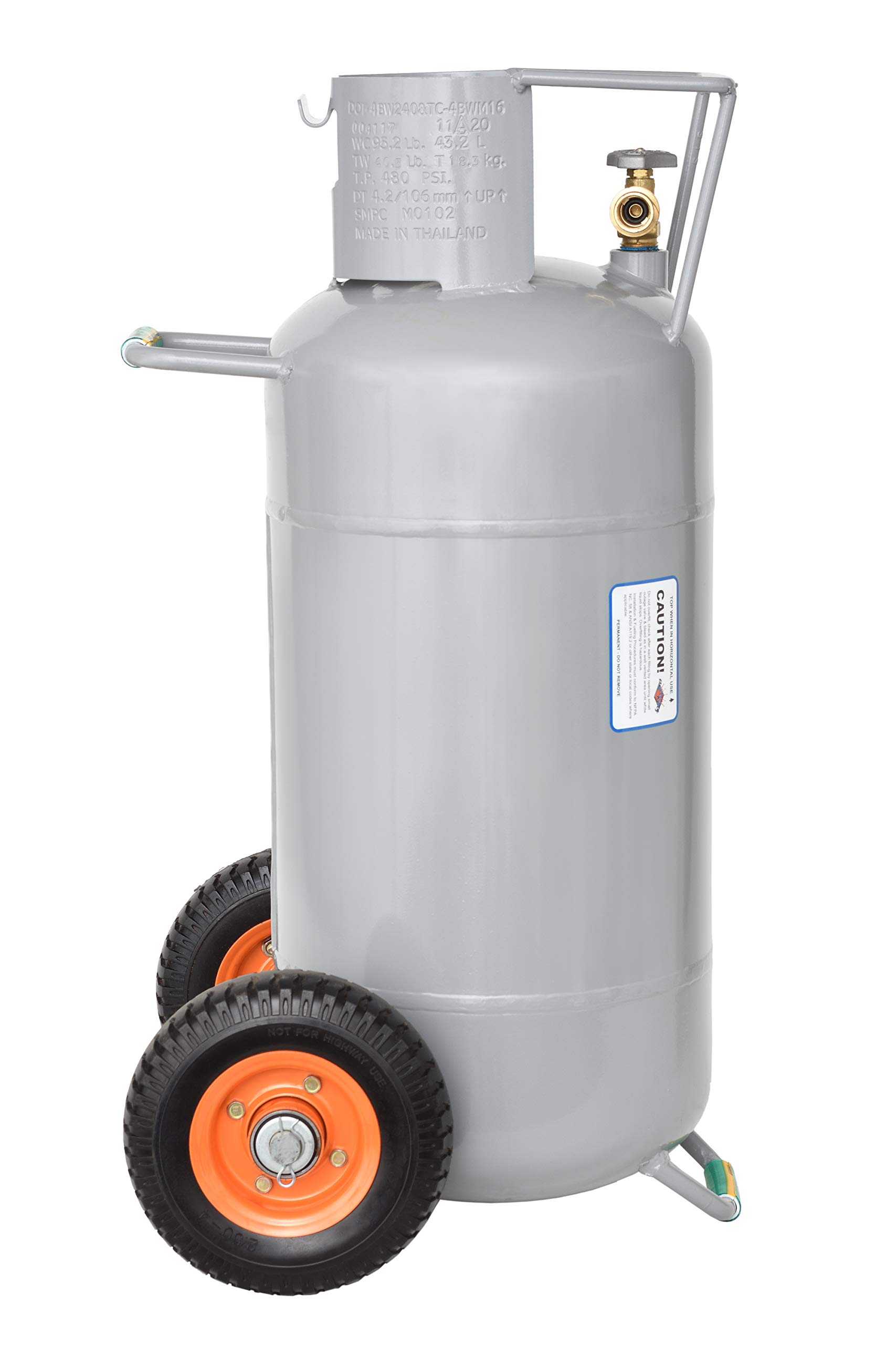 40LB HORIZONTAL & VERTICAL PROPANE CYLINDER W/OPD W/WHEELS