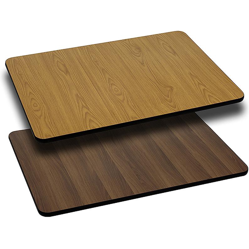 24'' x 42'' Rectangular Table Top with Natural or Walnut Reversible Laminate Top