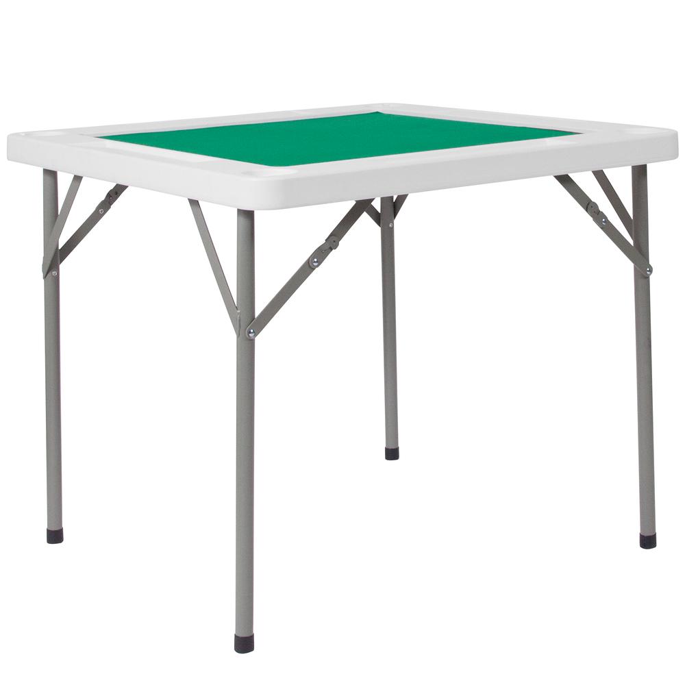 34.5" Square 4-Player Folding Card Game Table with Green Playing Surface and Cup Holders