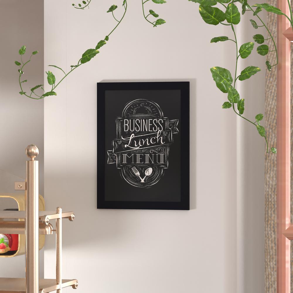 Canterbury 18" x 24" Black Wall Mount Magnetic Chalkboard Sign