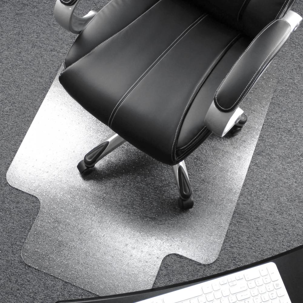Cleartex Ultimat Chair Mat, Rectangular with Lip, Clear Polycarbonate, For Plush Pile Carpets (over 1/2"), Size 48" x 60"