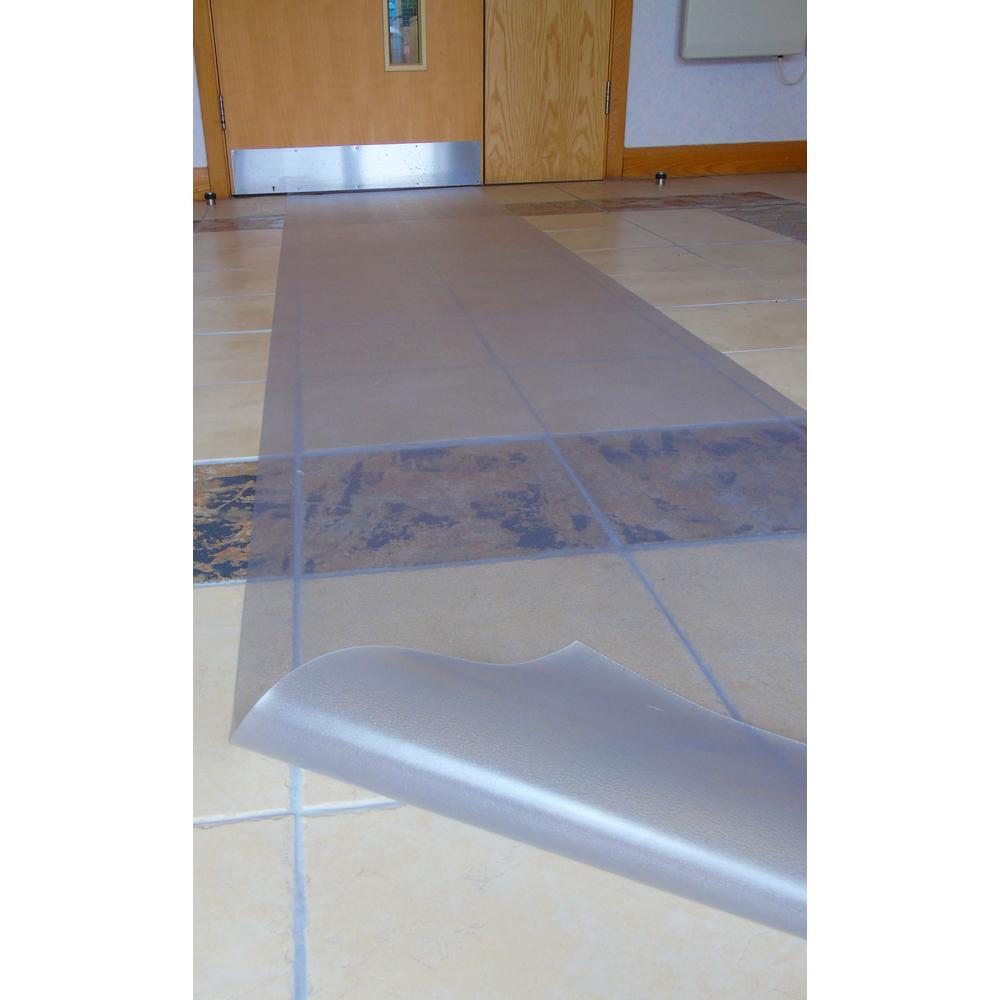 Floortex Long & Strong Hallway Runner, for Hard Floors, Clear PVC  Floor Protector Roll Mat, Size 27" x 12ft