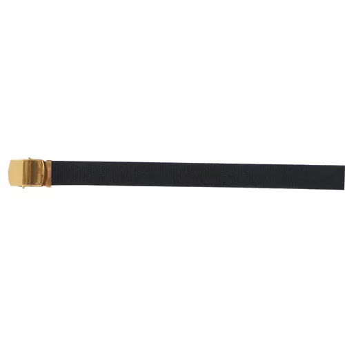 66" Cotton Web Belt, 12 Pack Brass Buckle - Black