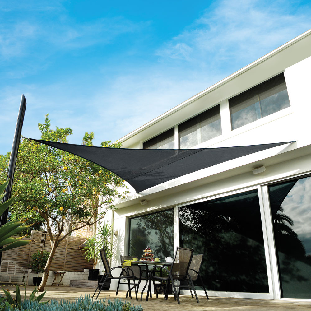 Premium Shade Sail Kit 16'5" Triangle Slate