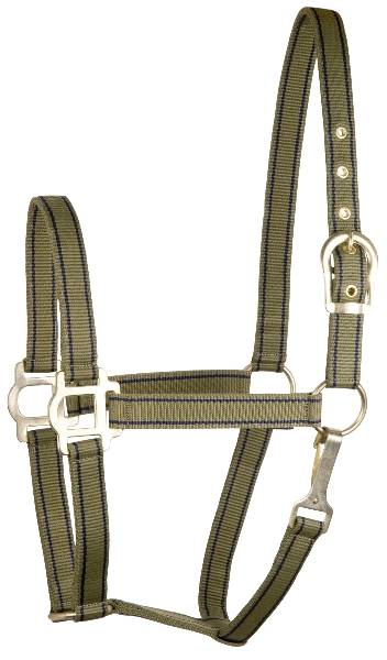 Gatsby Classic Nylon 2-Tone Halter - Pony Olive/Navy