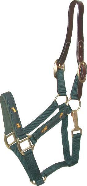 Gatsby Nylon Breakaway Halter with Horse Overlay & Snap Horse Hunter