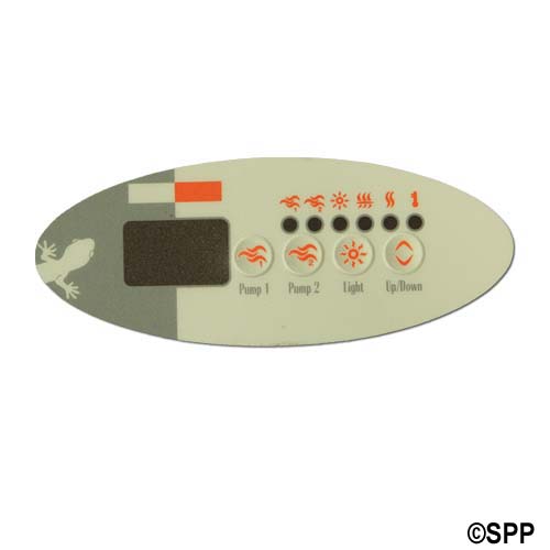 Overlay, Spaside, Gecko TSC9, Oval, 4-Button, Pump1-Pump2-Light-Temp, For 0202-007155