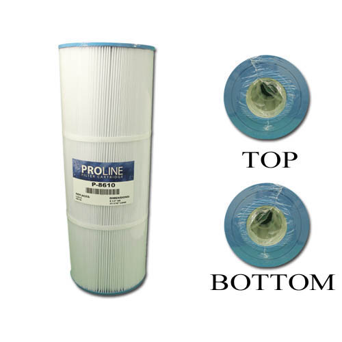 Filter Cartridge, Proline, Diameter: 8-1/2", Length: 23-5/16", Top: 4-1/16" Open, Bottom: 4-1/16" Open, 100 sq ft