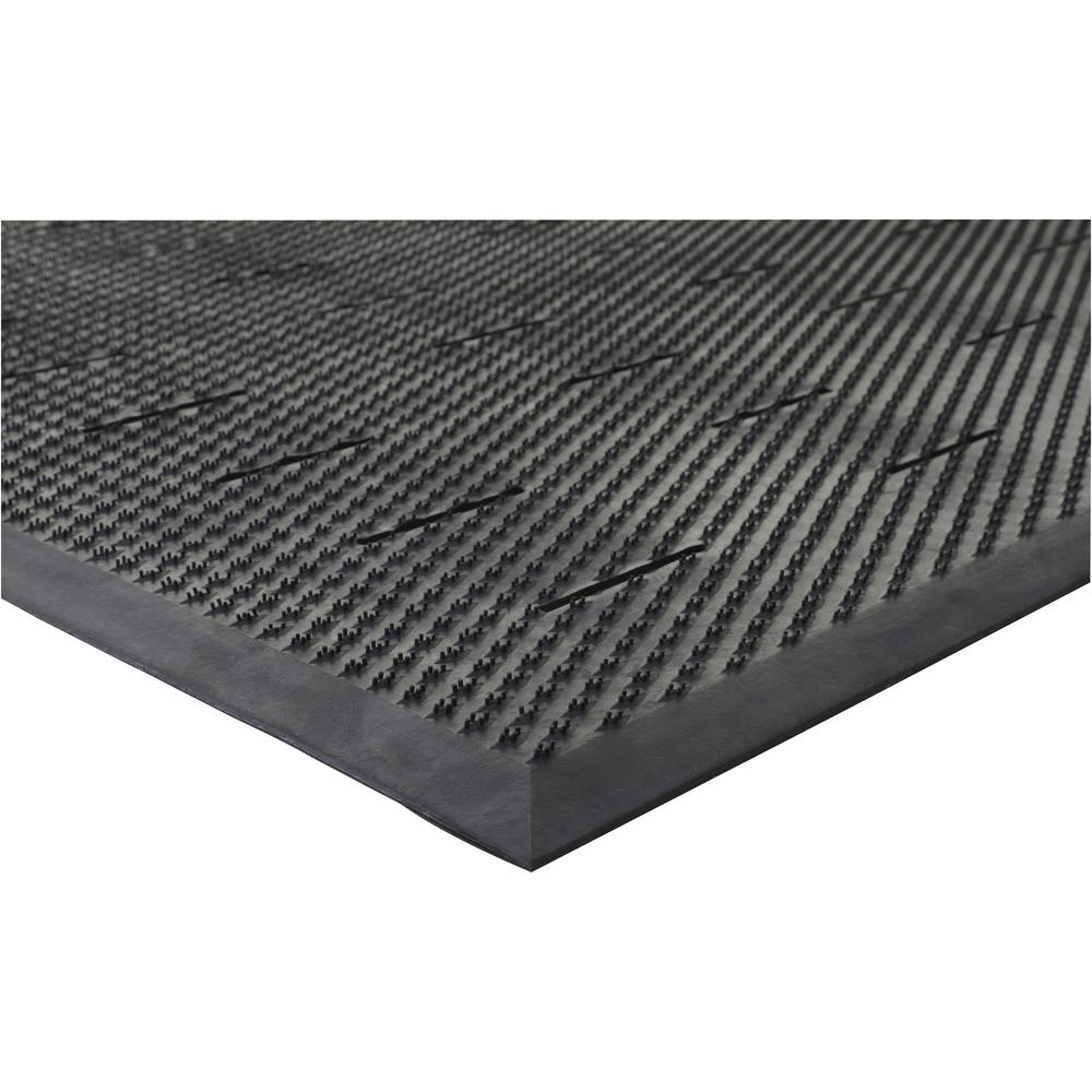 Genuine Joe Free Flow Comfort Anti-fatigue Mat - 48" Length x 36" Width x 0.50" Thickness - Rubber - Black