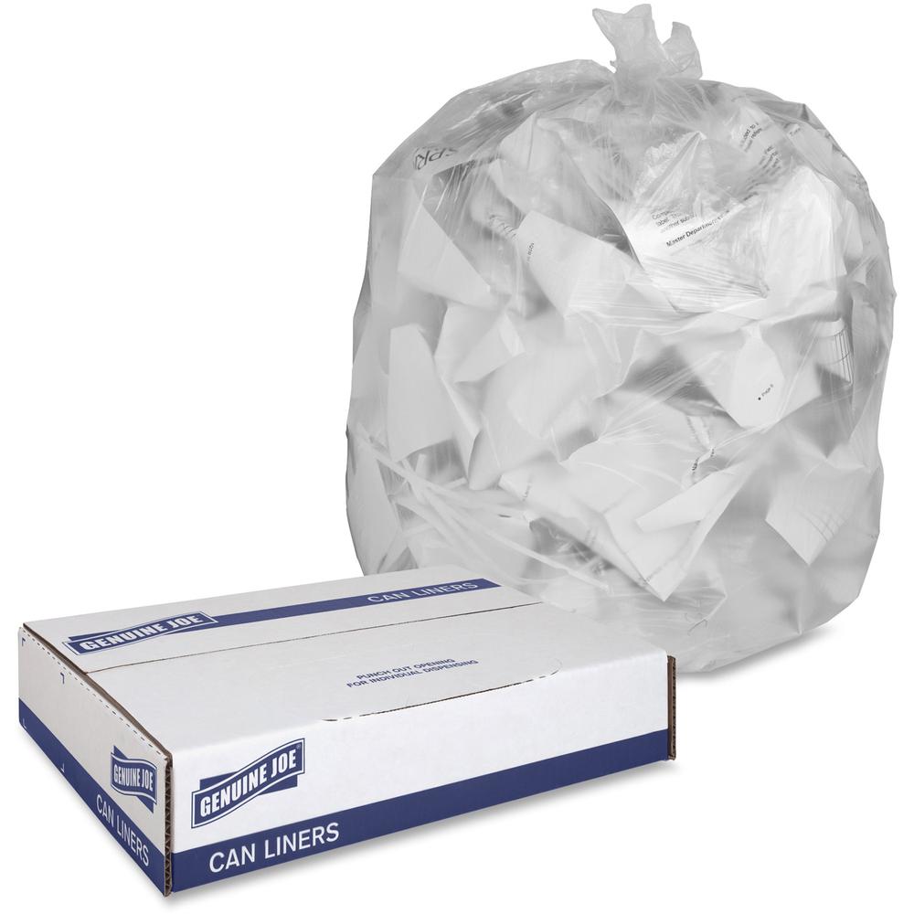 Genuine Joe Economy High-Density Can Liners - Small Size - 16 gal Capacity - 24" Width x 32" Length - 0.24 mil (6 Micron) Thickn
