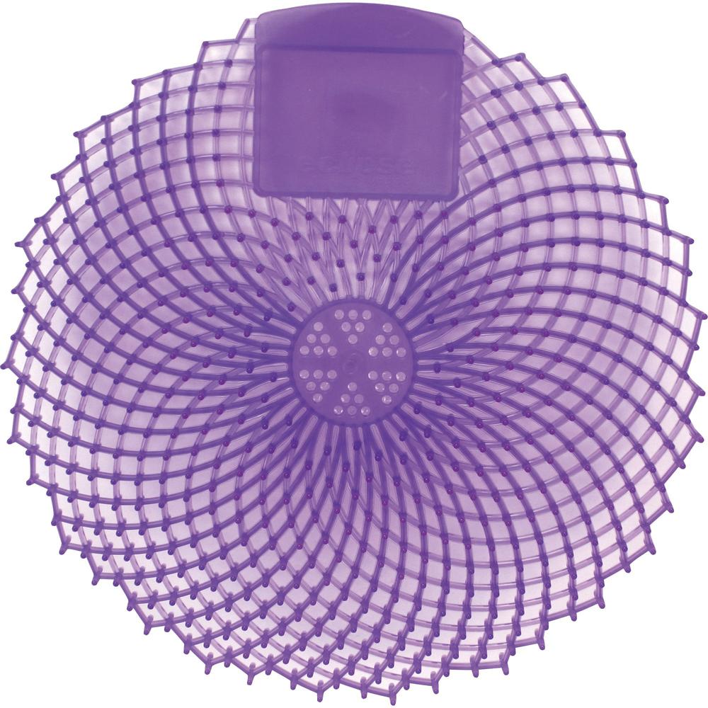 Genuine Joe Eclipse Anti-Splash Deodorizing Urinal Screen - Anti-splash - 1 Dozen - Purple