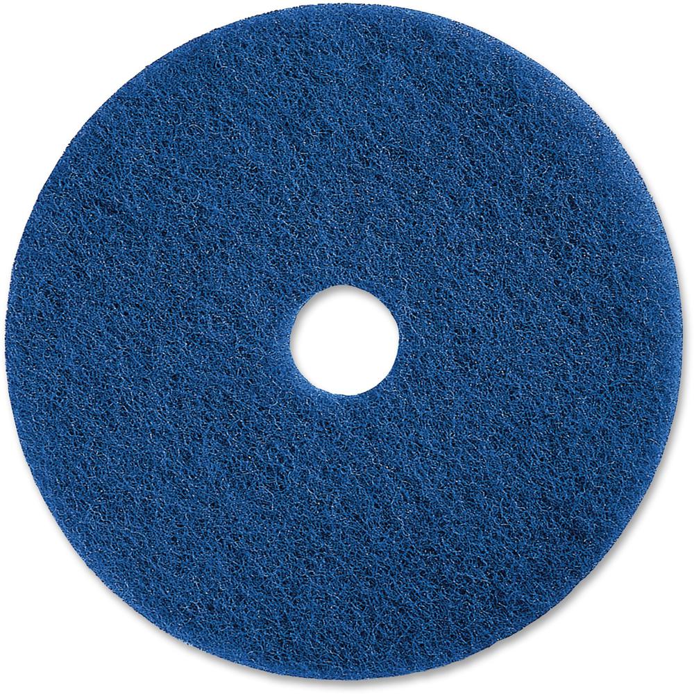 Genuine Joe Medium-duty Scrubbing Floor Pad - 20" Diameter - 5/Carton x 20" Diameter x 1" Thickness - Scrubbing, Floor - 175 rpm