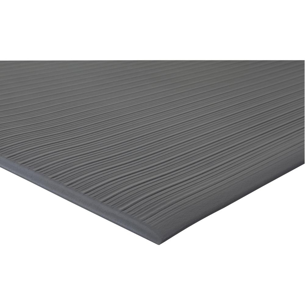 Genuine Joe Air Step Anti-Fatigue Mat - Warehouse - 60" Length x 36" Width x 0.38" Thickness - Vinyl, Vinyl Foam - Black