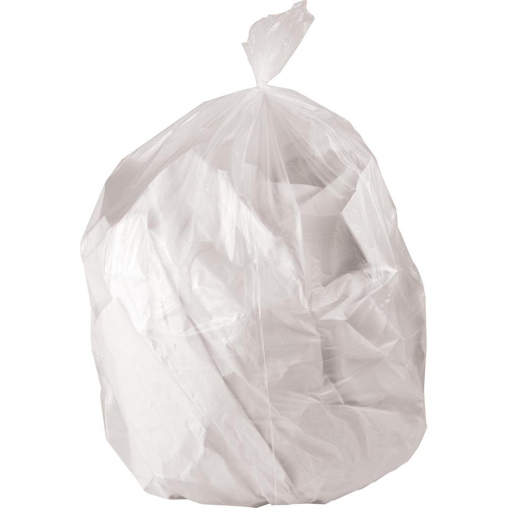Genuine Joe Strong Economical Trash Bags - 33 gal Capacity - 33" Width x 40" Length - 0.63 mil (16 Micron) Thickness - Clear - R