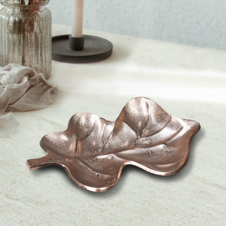 Handmade Decorative Bronze Color Coated Aluminium Tray - 4.72 x 3.54 x 0.78cm Bronze