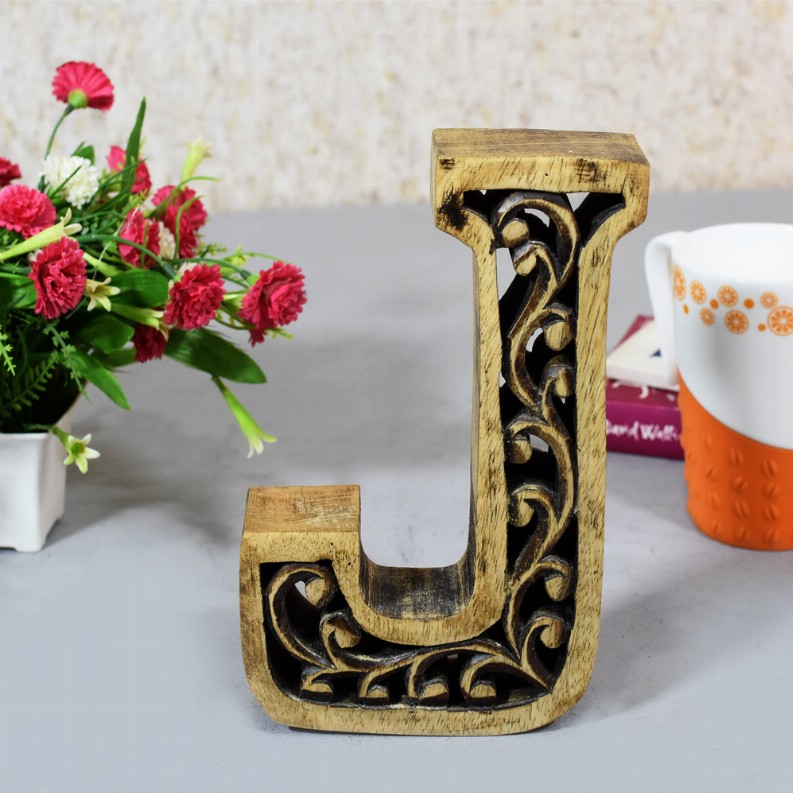 Handmade Eco-Friendly Wall Decor Alphabet Letter Block - Brown1J