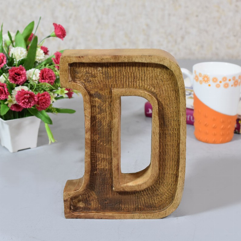 Handmade Eco-Friendly Wall Decor Alphabet Letter Block - NaturalD