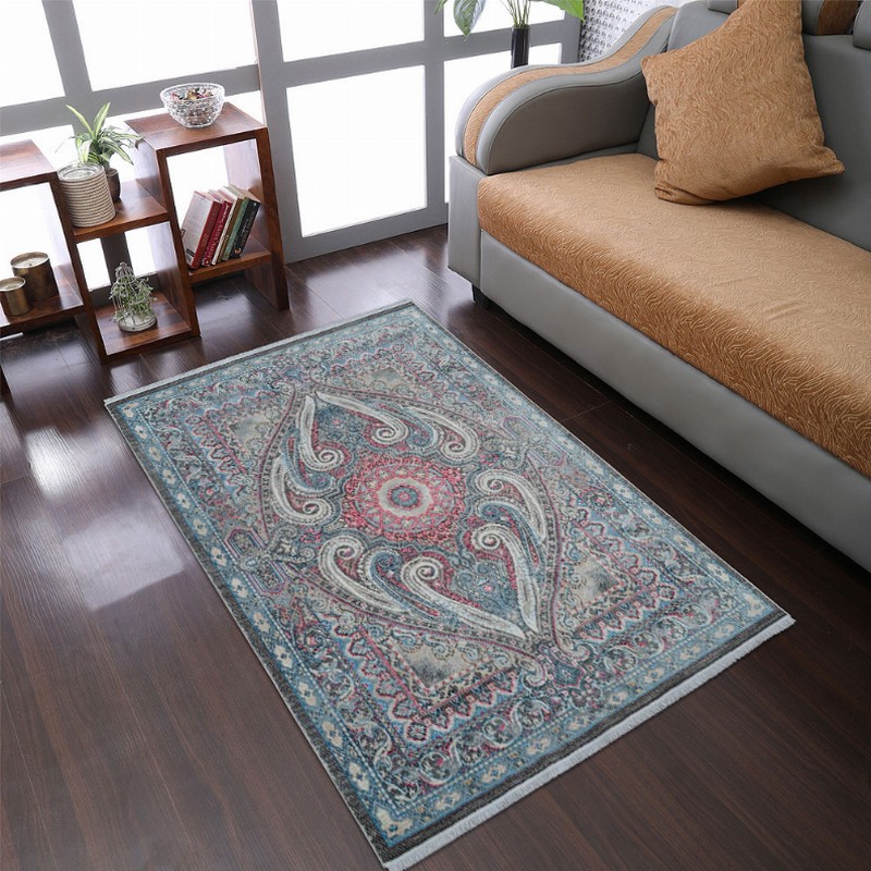 Rugsotic Carpets Machine Woven Crossweave Polyester Area Rug Oriental 6'x9' Brown Gray