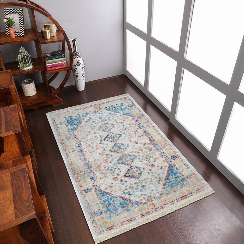 Rugsotic Carpets Machine Woven Crossweave Polyester Multicolor Area Rug Oriental - 2'x3'10'' Multicolor1