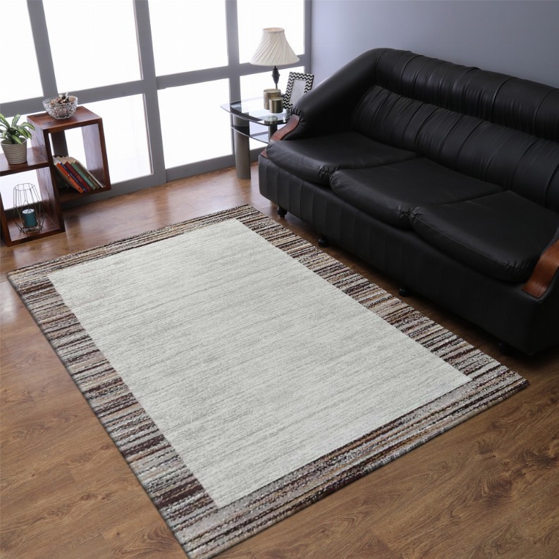 Rugsotic Carpets Machine Woven Heatset Polypropylene Area Rug Contemporary 3'4''x5' Ivory Beige