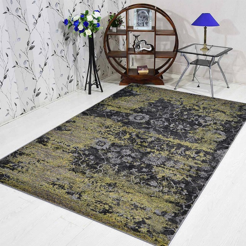 Rugsotic Carpets Machine Woven Heatset Polypropylene Area Rug Contemporary 10'x13' Silver