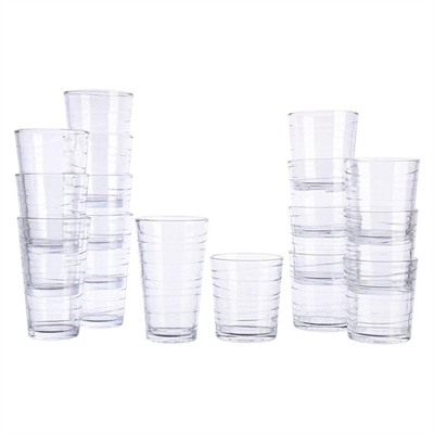 Swirl 16pc Glass Tumbler Set